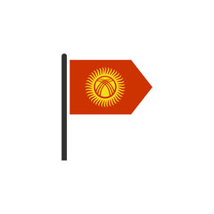 Kyrgyzstan flag icon set, Kyrgyzstan independence day icon set vector sign symbol