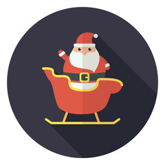 png icon of santa claus on a sleigh dark background