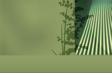 Abstract green natural background with shadow