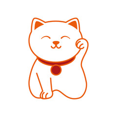 Chinese lucky cat icon png image with transparent background