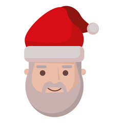 Santa Claus face icon PNG image with transparent background 