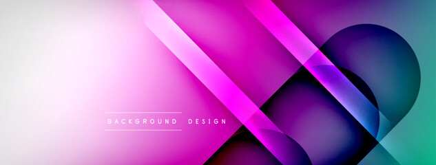 Abstract background - geometric composition created with lights and shadows. Technology or business digital template