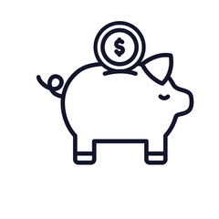 Piggy bank icon PNG image with transparent background