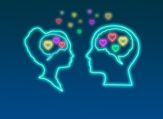artificial intelligence digital love, creative design, online dating