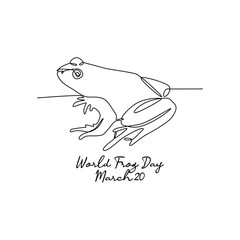 single line art of world frog day good for world frog day celebrate. line art. illustration.