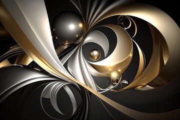 background, golden, black, spiral