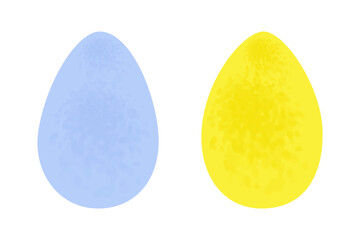 Set of Abstract Bright Easter eggs in trendy pale shades in watercolor. Happy Easter. Sticker. Icon