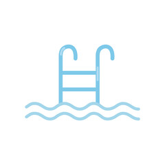 Summer season pool ladder png icon with transparent background