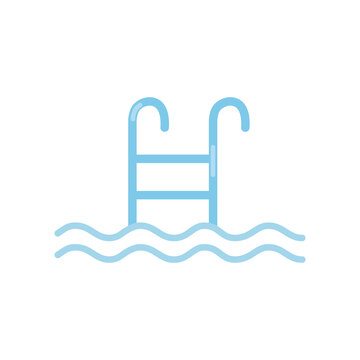 Summer season pool ladder png icon with transparent background