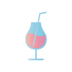 Summer season cocktail icon png icon with transparent background