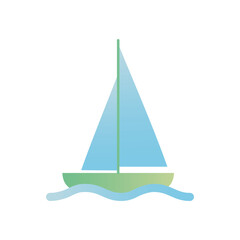 Summer season sea boat png icon with transparent background