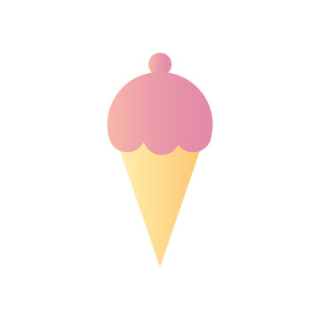 Ice cream cone PNG image icon with transparent background