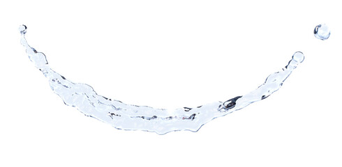 Shape form droplet of Water splashes into drop water attack fluttering in air and stop motion...