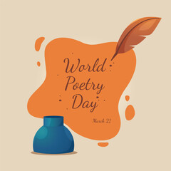 vector graphic of world poetry day good for world poetry day celebration. flat design. flyer design.flat illustration. - obrazy, fototapety, plakaty