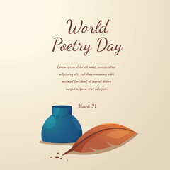 vector graphic of world poetry day good for world poetry day celebration. flat design. flyer design.flat illustration. - obrazy, fototapety, plakaty
