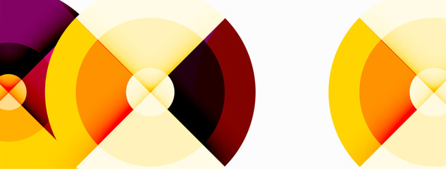 Obraz premium Circles with shadows trendy minimal geometric composition abstract background