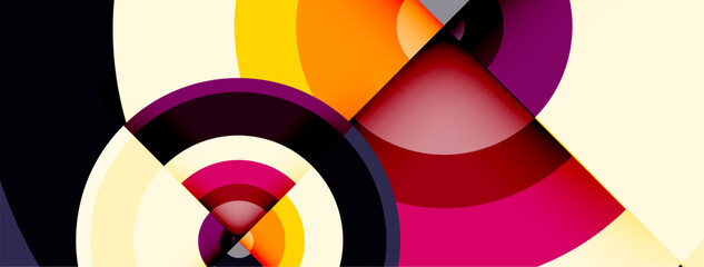 Obraz premium Circles with shadows trendy minimal geometric composition abstract background