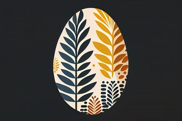 Easter egg, block prints style, pastel colors. Generative AI.