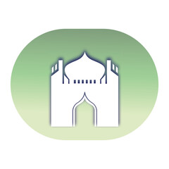  mosque template logo design illustration vector landscape