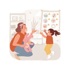 Rewards isolated cartoon vector illustration. Smiling mom giving rewards to her kid for good behaviour, praising the child, family life, create healthy hygiene routine vector cartoon.