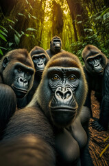 Obraz premium Gorilla Jungle Selfie Shot