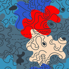 Abstract colorful seamless hand drawn pattern 