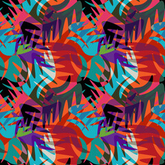 Fototapeta premium Seamless abstract pattern with repeat colorful wave elements