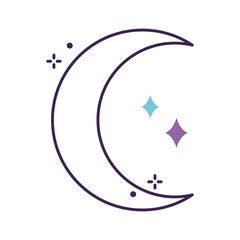 png image of moon icon with stars with transparent background