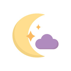 png image of moon icon with stars with transparent background