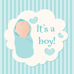 It's a boy announcement invitation card vector illustration 