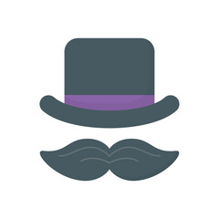 Magician's hat and mustache icon png image with transparent background