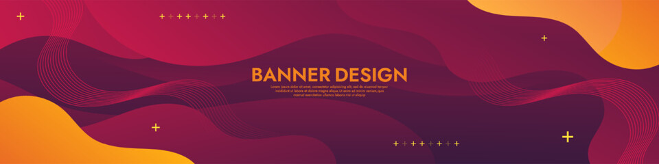 Abstract Red Liquid Banner Template. Modern background design. gradient color. Dynamic Waves. Fluid shapes composition. Fit for banners, wallpapers,