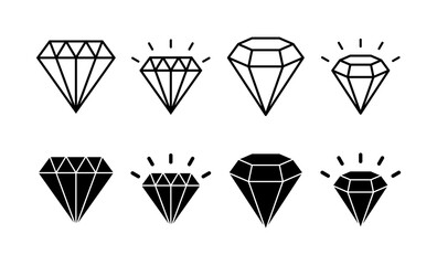 Diamond icon vector for web and mobile app. diamond gems sign and symbol