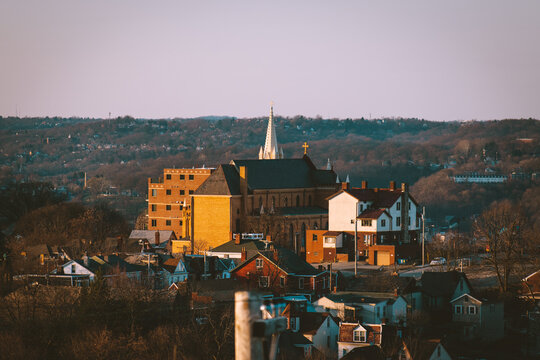 Neighborhood of Mount Washington at sunset, Pittsburgh, PA
