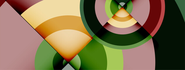 Obraz premium Circles with shadows trendy minimal geometric composition abstract background