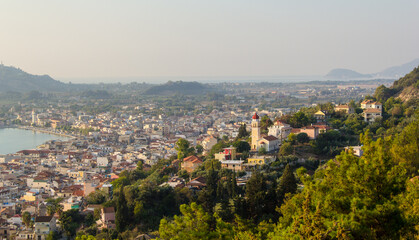 Obraz premium Zakinthos Port as seen from above on a hilltop.