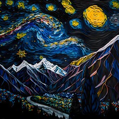 The Starry Night Mountains