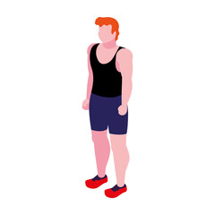 PNG image 3d person in the gym with transparent background