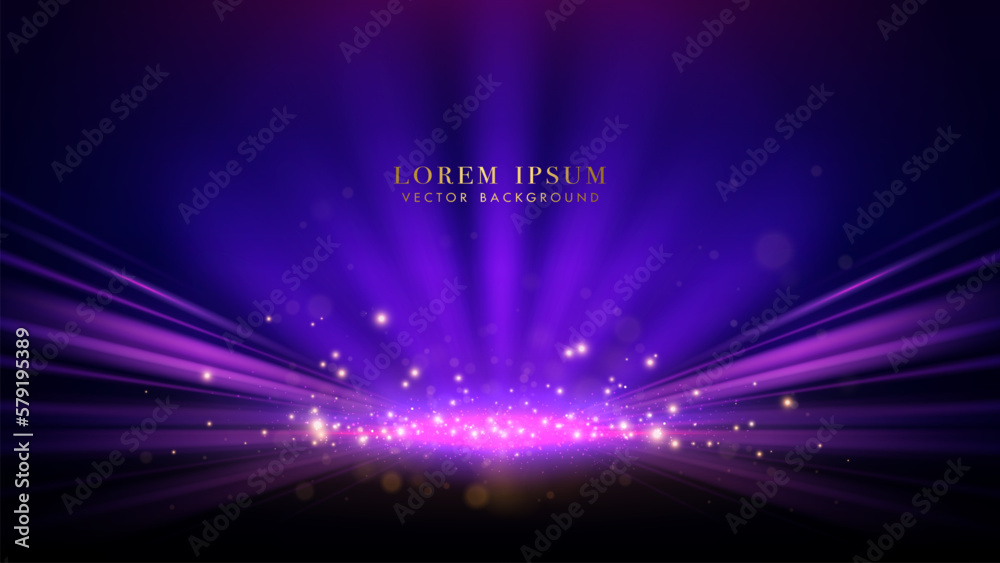 Canvas Prints purple rays and pink light beame with glitter light, sparkle glowing shiny dots effect, and bokeh de