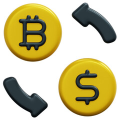 exchange 3d render icon illustration