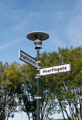 Street sign in Reykjavík, Iceland