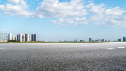 Fototapeta premium Highway Skyrim and Financial District Architecture
