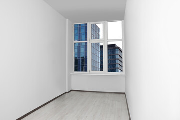 Empty office room with clean window and door. Interior design