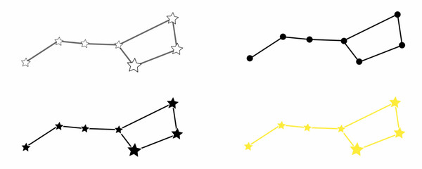 Constellation Ursa Major icon set isolated on white background.constellation of the Big dipper - obrazy, fototapety, plakaty