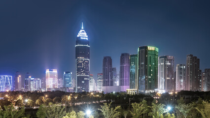 Shaoxing Modern Building Landscape Night Scenery