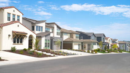 Fototapeta na wymiar Row of Modern homes in Northern California