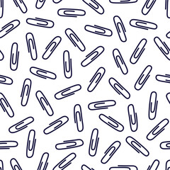 Paperclip Scatter Seamless Vector Repeat Pattern