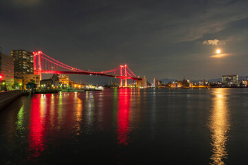若戸大橋と洞海湾の夜景
