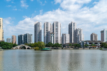 Fototapeta na wymiar Wenzhou City Landscape Street View