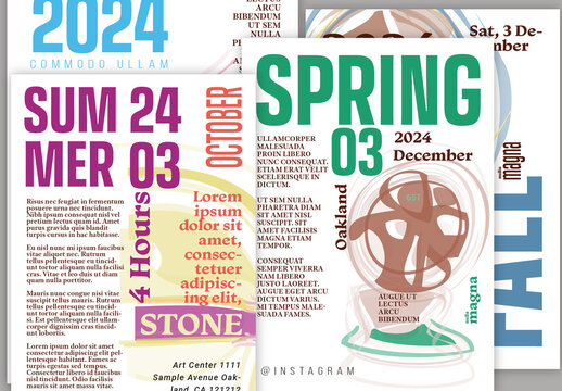 A4 Flyer Art Event Layout with Abstract Watery Shape and Typography Overlay